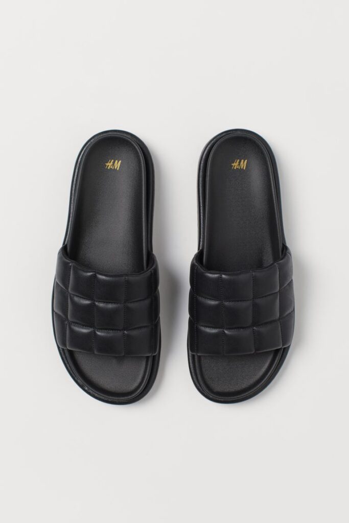 Affordable Summer Sandals from H&M. QUILTED POOL SHOES- $29.99